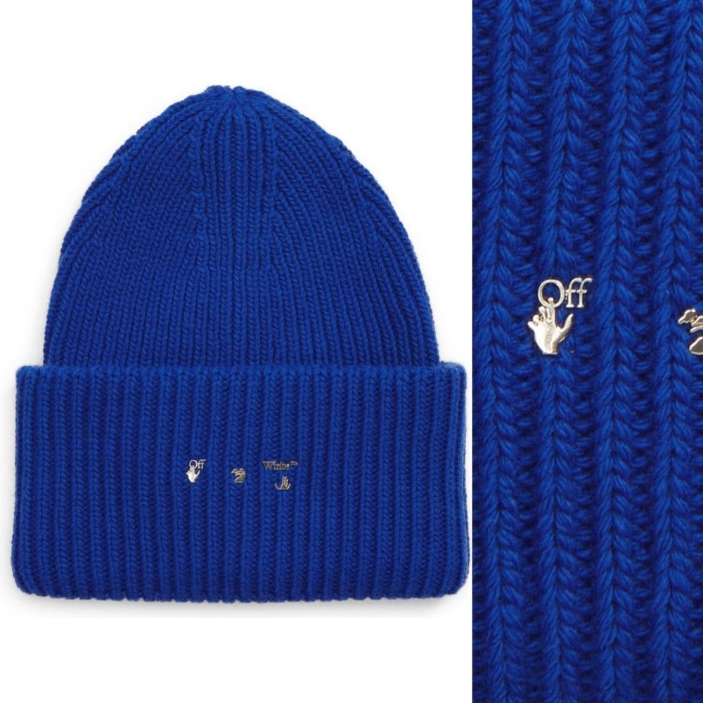 Off-White Logo Rib Wool Beanie - Picture 5 of 6